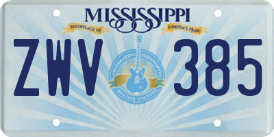 MS license plate ZWV385