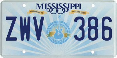 MS license plate ZWV386