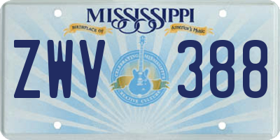 MS license plate ZWV388