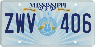 MS license plate ZWV406