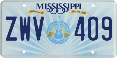 MS license plate ZWV409