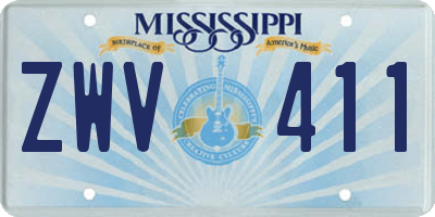 MS license plate ZWV411