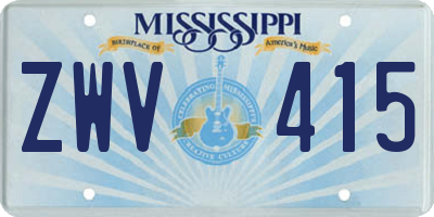 MS license plate ZWV415