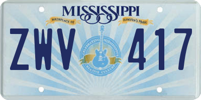 MS license plate ZWV417