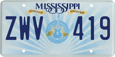 MS license plate ZWV419