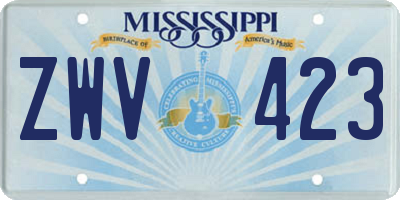MS license plate ZWV423