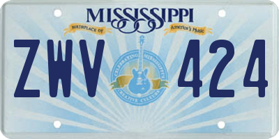 MS license plate ZWV424