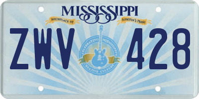 MS license plate ZWV428