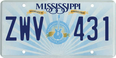 MS license plate ZWV431