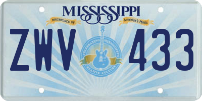 MS license plate ZWV433