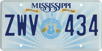 MS license plate ZWV434