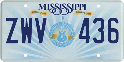 MS license plate ZWV436