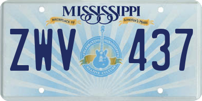 MS license plate ZWV437
