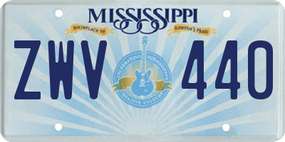 MS license plate ZWV440