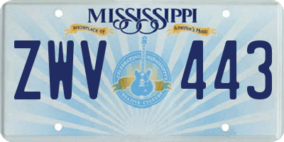 MS license plate ZWV443