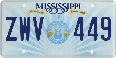 MS license plate ZWV449