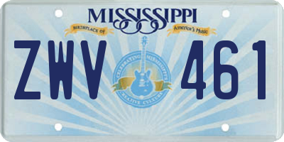 MS license plate ZWV461