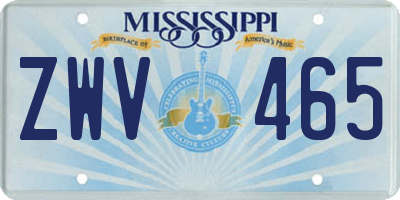 MS license plate ZWV465