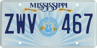 MS license plate ZWV467