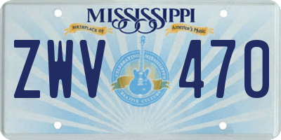 MS license plate ZWV470