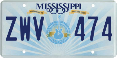 MS license plate ZWV474