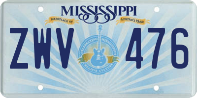 MS license plate ZWV476