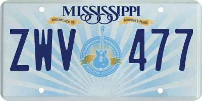 MS license plate ZWV477