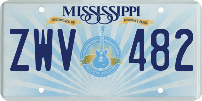 MS license plate ZWV482