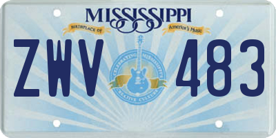 MS license plate ZWV483
