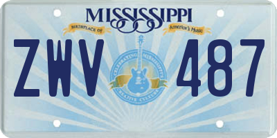 MS license plate ZWV487