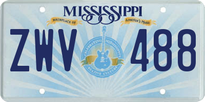 MS license plate ZWV488