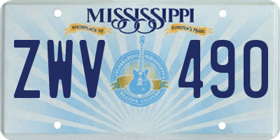MS license plate ZWV490