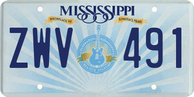 MS license plate ZWV491