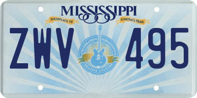 MS license plate ZWV495