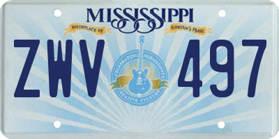 MS license plate ZWV497