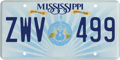 MS license plate ZWV499