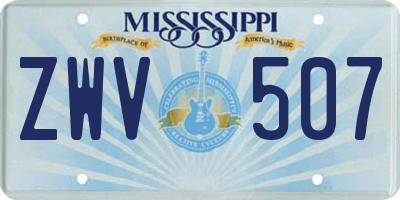 MS license plate ZWV507