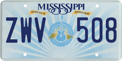 MS license plate ZWV508