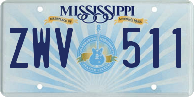 MS license plate ZWV511