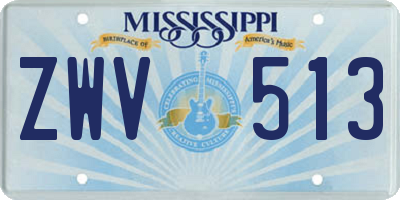 MS license plate ZWV513