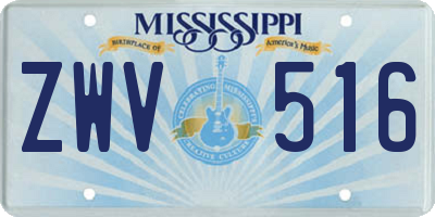 MS license plate ZWV516