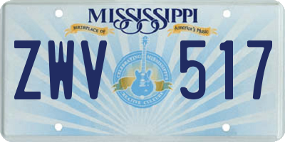 MS license plate ZWV517