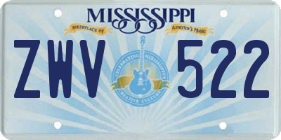 MS license plate ZWV522