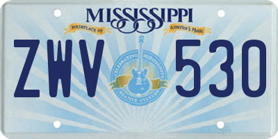 MS license plate ZWV530