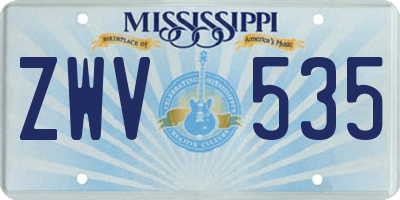 MS license plate ZWV535