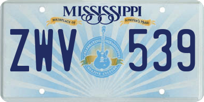 MS license plate ZWV539