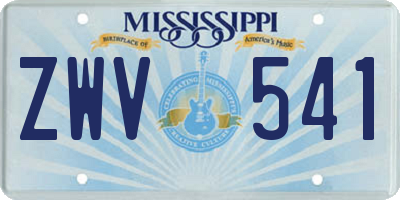 MS license plate ZWV541