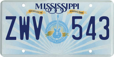 MS license plate ZWV543
