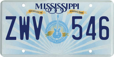 MS license plate ZWV546