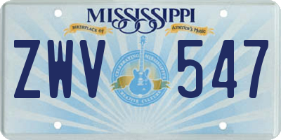 MS license plate ZWV547